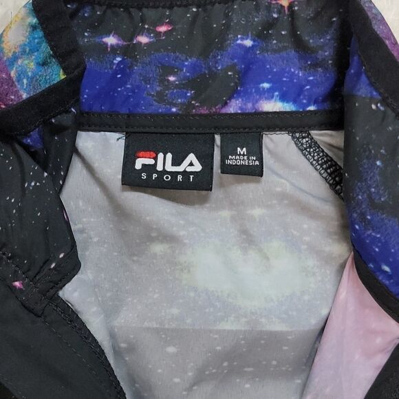 FILA SPORT BLACK GALAXY NEBULA ACTIVE RUNNING WINDBREAKER, SIZE MEDIUM - Picture 4 of 8